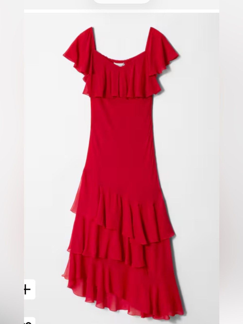 & Other Stories Red Ruffle Maxi Dress